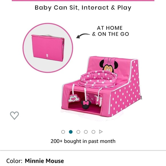 Minnie Mouse Foldable Portable Infant Sit n Play Seat- Sit me up portable chair - Picture 2 of 6